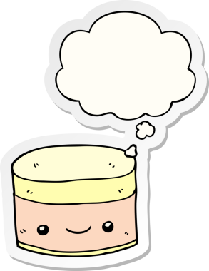 Bir insan tarafından çizilmiş bir çıkartma olarak düşünce baloncuğu ile 174. Katman