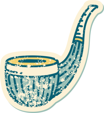 Bir insan tarafından çizilen sigara tiryakisi piposunun sembolik dövmeli görüntüsü