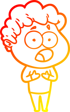 Bir insan tarafından şaşırtılarak çizilen çizgi film karakterinin sıcak çizgi çizimi.