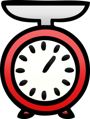 Bir insan tarafından çizilmiş bir tartının gölgelenmiş karikatürü.