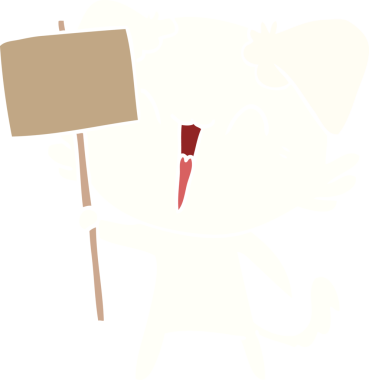 Bir insan tarafından çizilmiş küçük, düz renkli çizgi film köpek resmi.