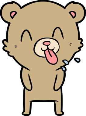 Bir insan tarafından çizilmiş kaba çizgi film ayısı.