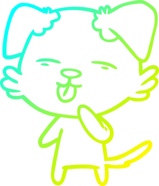 Bir insan tarafından çizilmiş bir çizgi film köpeğinin soğuk çizgi çizimi.