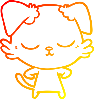 Bir insan tarafından çizilmiş sevimli bir köpeğin sıcak çizgi çizgisi.