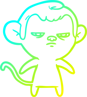 Bir insan tarafından çizilmiş bir çizgi maymun çizimi.