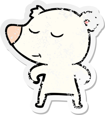 Bir insan tarafından çizilmiş kutup ayısının sıkıntılı çıkartması.