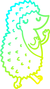 Bir insan tarafından çizilen kirpinin soğuk gradyan çizgisi