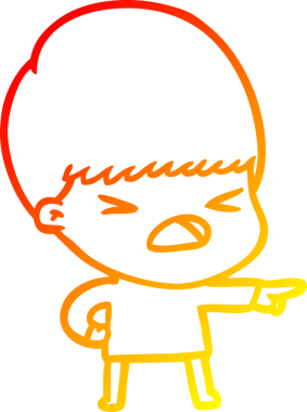 İnsan tarafından çizilmiş bir çizgi filmin sıcak gradyan çizimi.