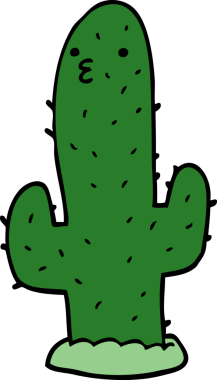 bir insan tarafından çizilmiş karikatür kaktüsü