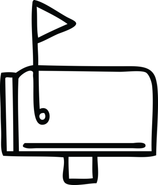 Bir insan tarafından çizilmiş posta kutusunun çizgi çizimi