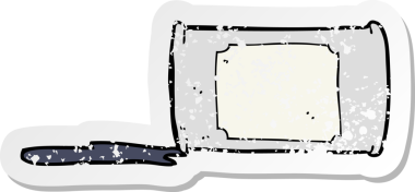 Bir insan tarafından çizilmiş bir karikatürün gerilimli çıkartması.