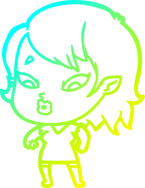 Soğuk gradyan çizgisi, bir insan tarafından çizilmiş şirin bir vampir kız çizgi filmi.