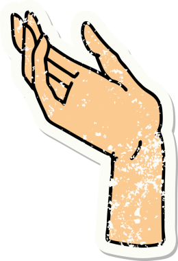 Bir insan tarafından çizilmiş geleneksel bir el dövmesi.