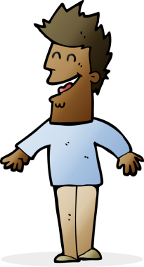 Bir insan tarafından çizilmiş mutlu bir adam.