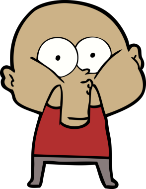 Bir insan tarafından çizilmiş kel bir adam.