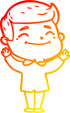 Bir insan tarafından çizilmiş mutlu bir çizgi film karakteri çizimi.