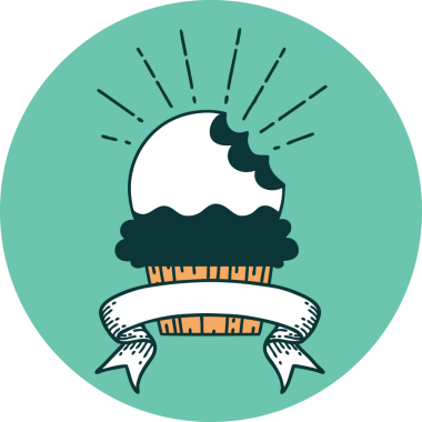 Bir insan tarafından çizilmiş ısırık izi olmayan dövme stili bir kek.