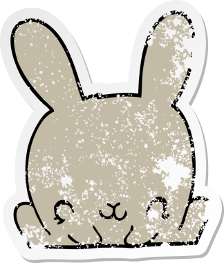 Bir insan tarafından çizilmiş karikatür tavşanı.