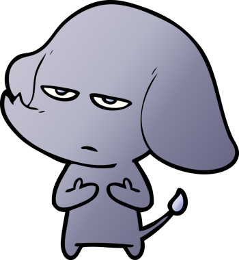 Bir insan tarafından çizilmiş kızgın bir fil.