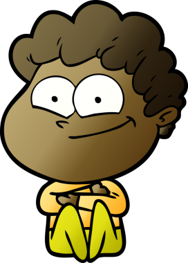 Bir insan tarafından çizilmiş mutlu bir adam.