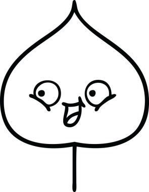 Bir insan tarafından çizilmiş dışavurumsal yaprağın çizgi çizimi