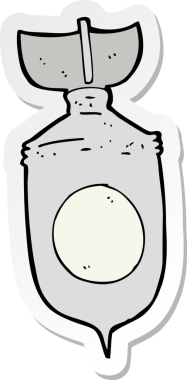 Bir insan tarafından çizilmiş bir karikatür bombasının çıkartması.