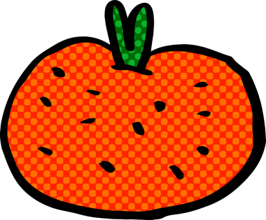 Bir insan tarafından çizilmiş organik portakal karalaması.