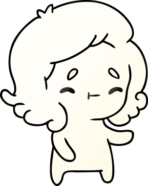 Bir insan tarafından çizilmiş kawai sevimli bir hayaletin gradyan çizimi