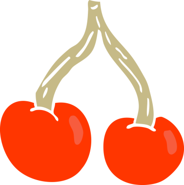 Bir insan tarafından çizilmiş parlak kirazları karala