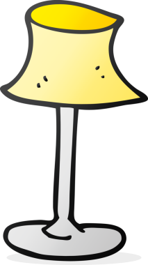 Bir insan tarafından çizilmiş serbest çizim çizgi film lambası.