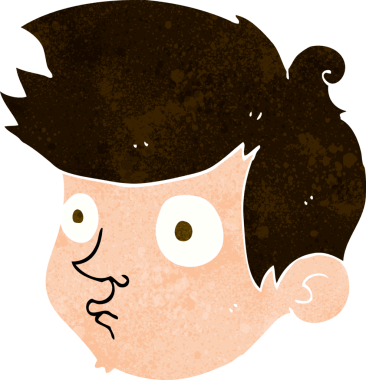 Bir insan tarafından çizilmiş çizgi film bakışlı çocuk.