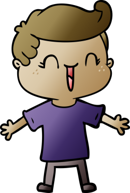 Bir insan tarafından çizilmiş gülen çocuk.