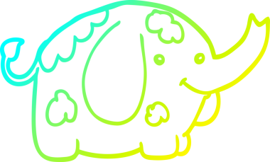 Bir insan tarafından çizilmiş bir karikatür fili çizimi