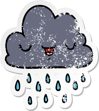 Bir insan tarafından çizilmiş karikatür fırtına bulutunun sıkıntılı çıkartması.