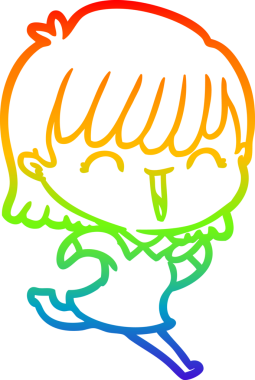 gökkuşağı gradyan çizimi bir insan tarafından çizilmiş bir karikatür kadın