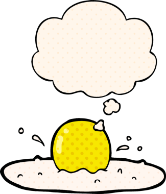 Çizgi roman tarzında bir insan tarafından çizilmiş karikatür sahanda yumurta.