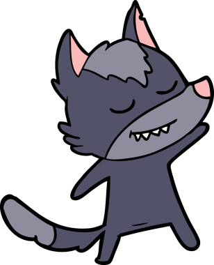 Bir insan tarafından çizilmiş dost canlısı bir kurt.