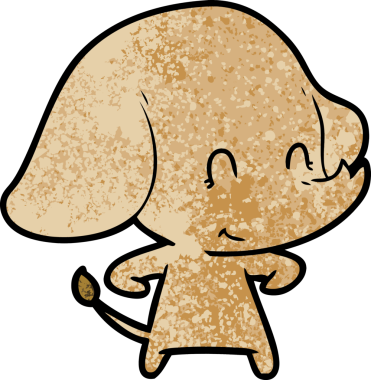 Bir insan tarafından çizilmiş şirin bir fil.