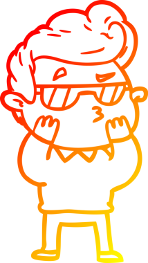 Bir insan tarafından çizilen karikatür karikatürünün sıcak çizgi çizimi.