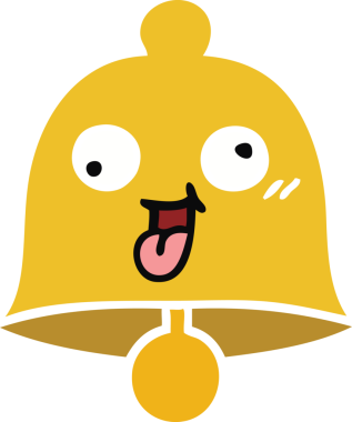 Bir insan tarafından çizilmiş eski bir çanın düz rengi