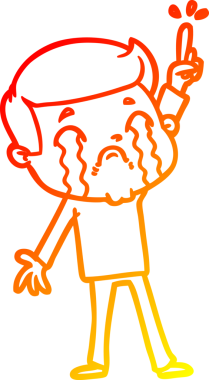 Bir insan tarafından çizilmiş ağlayan bir çizgi film karakteri çizimi.