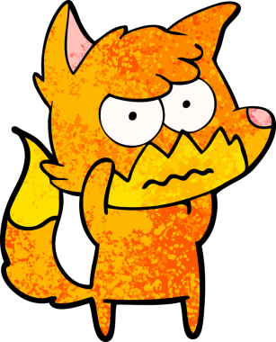 Bir insan tarafından çizilmiş bir tilki.