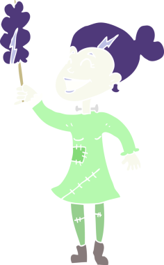 Bir insan tarafından çizilmiş yassı ölü canavar kadın çizimi