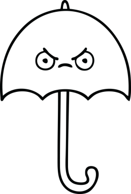 Bir insan tarafından çizilmiş şemsiye çizimi