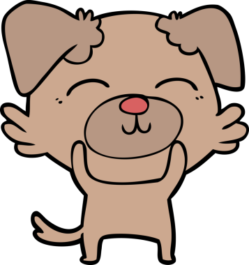 Bir insan tarafından çizilmiş çizgi film köpeği.