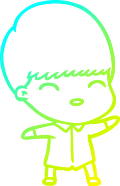 Bir insan tarafından çizilmiş mutlu çizgi film çocuğu çizimi.