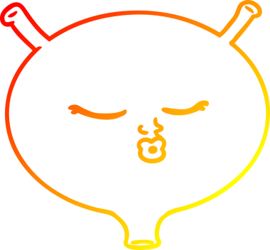 Bir insan tarafından çizilmiş sıcak çizgi çizgili bir mesane.