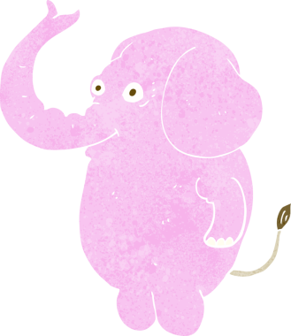 Bir insan tarafından çizilmiş komik bir fil.