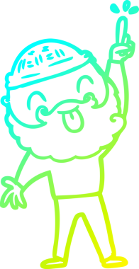 Soğuk gradyan çizgisi, sakallı bir adamın bir insan tarafından çizilmiş dili.