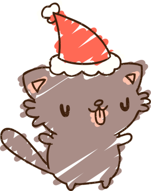 Bir insan tarafından çizilen Noel Kedisi Tebeşiri